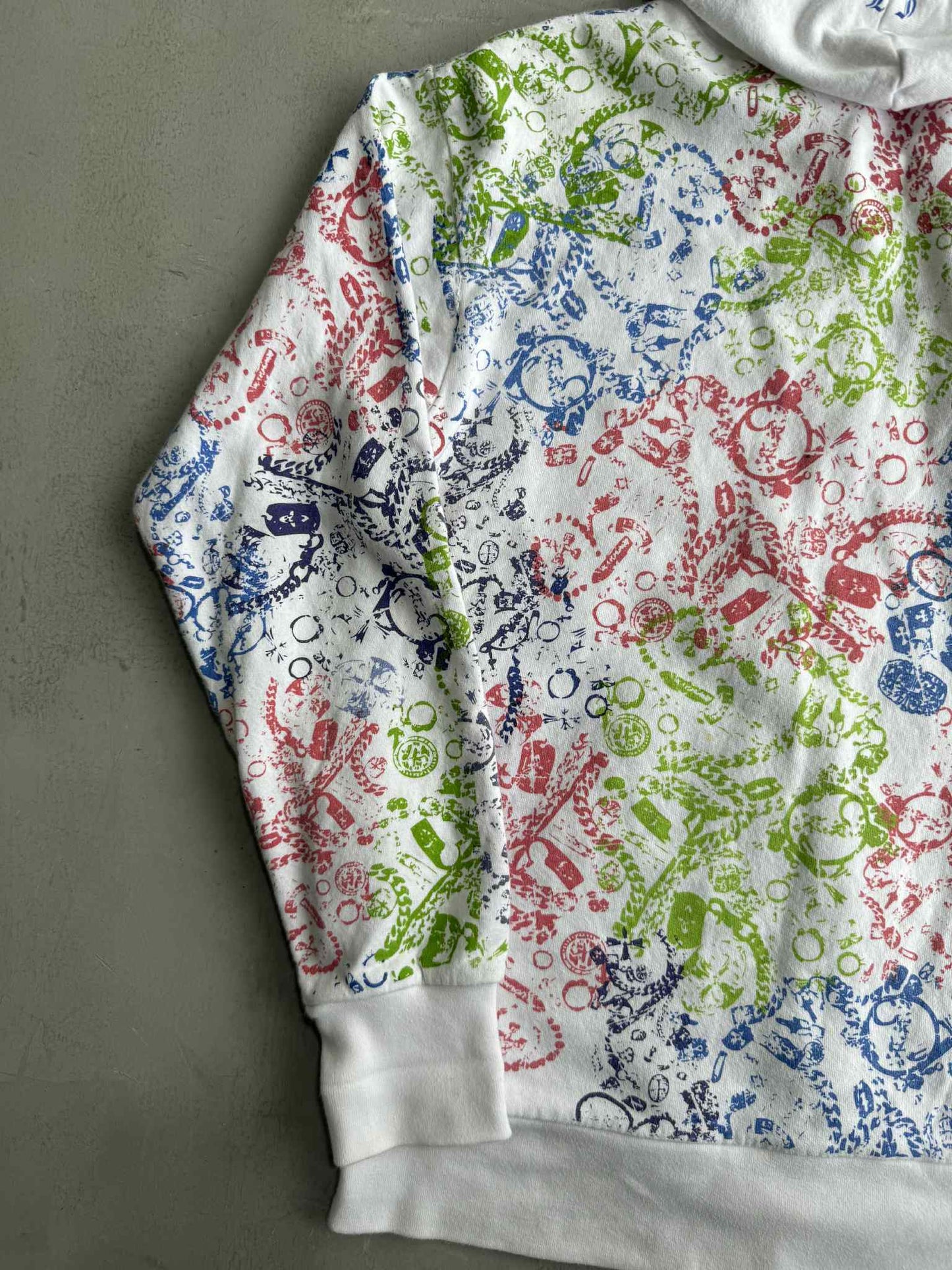 Chrome Hearts Full Print Logo Zip Up Hoodie