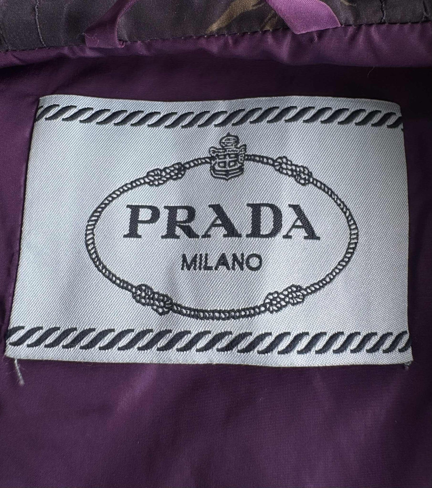 Prada Nylon Flower Monogram Zip Up Hoodie