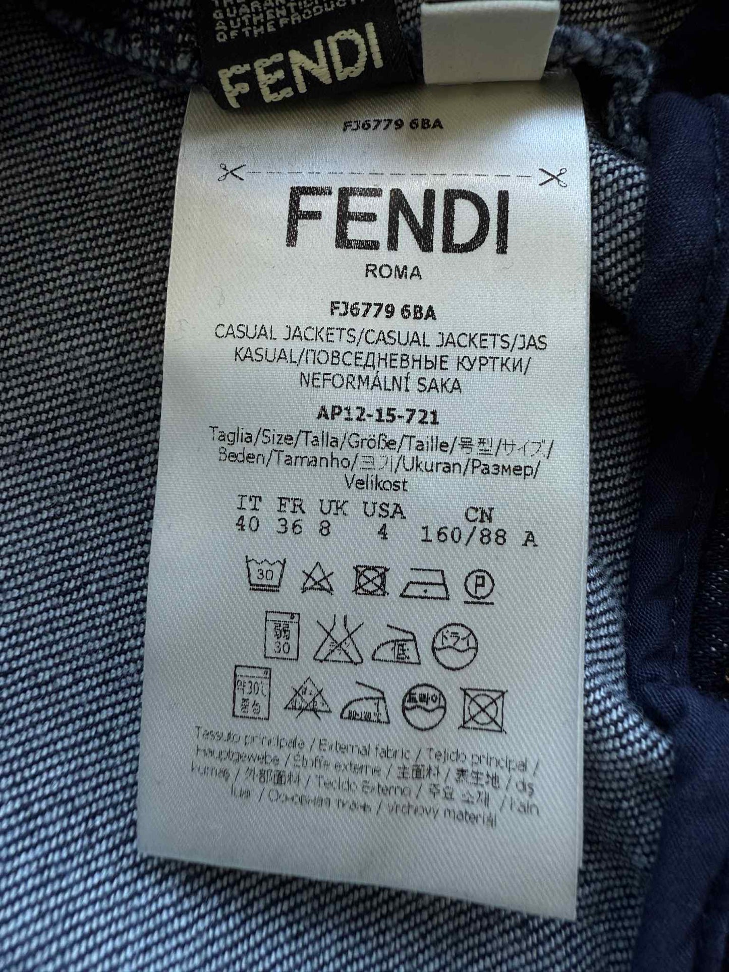 Fendi Cropped Denim Jacket