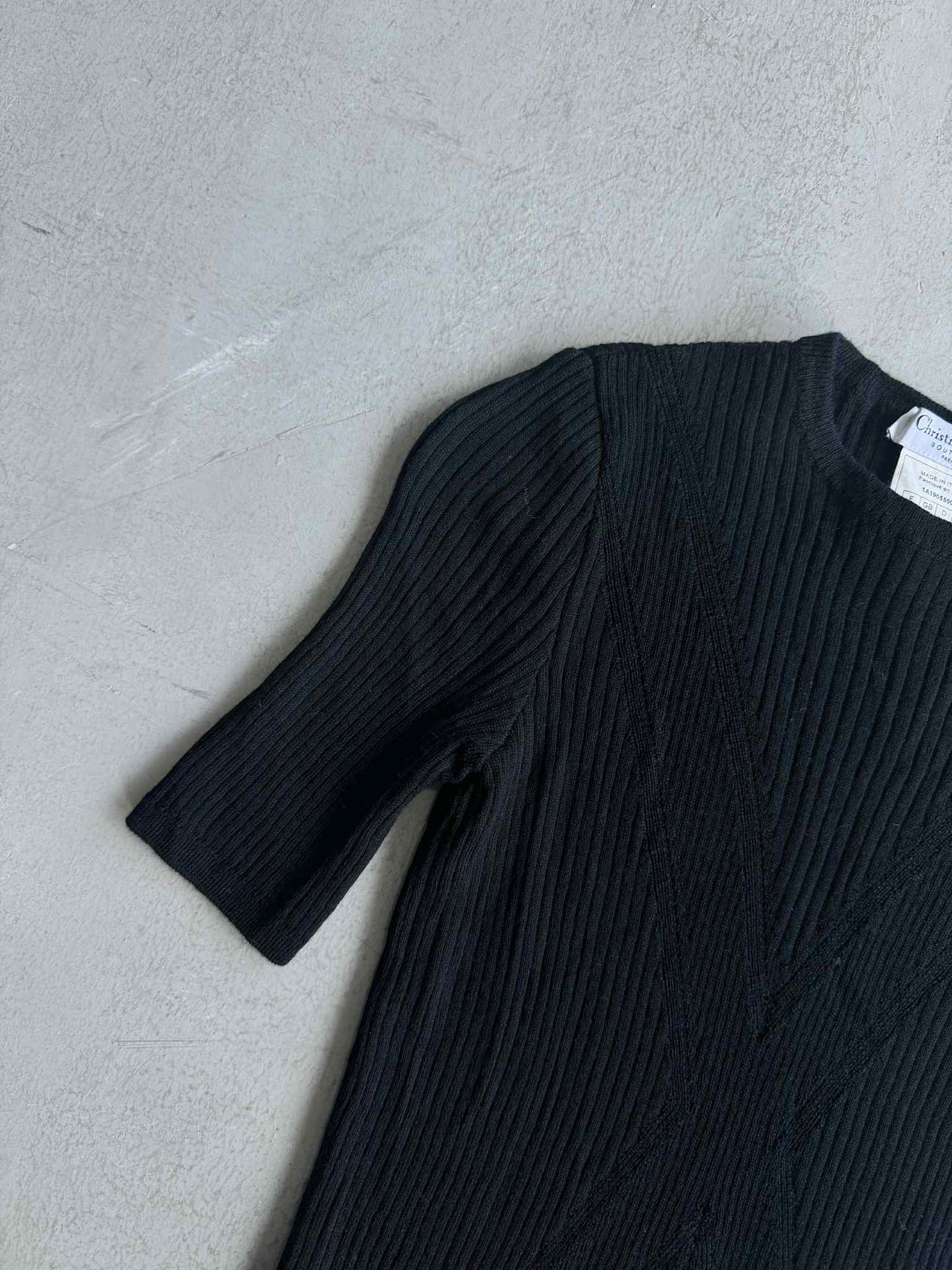 Christian Dior Short Sleeve Navy Blue Sweater