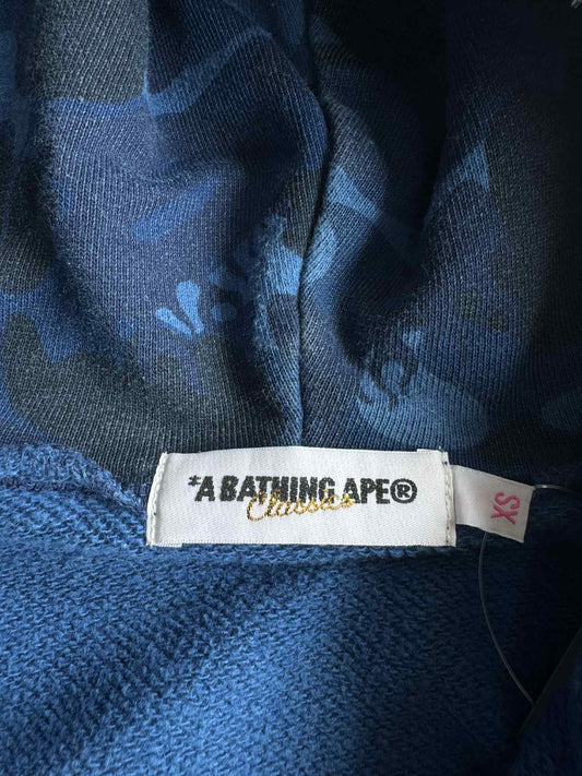 Bape Camou Blue Flames Full Zip Hoodie