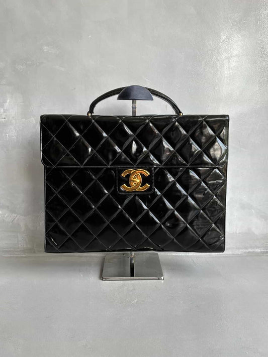 90’s Chanel Patent Leather Briefcase