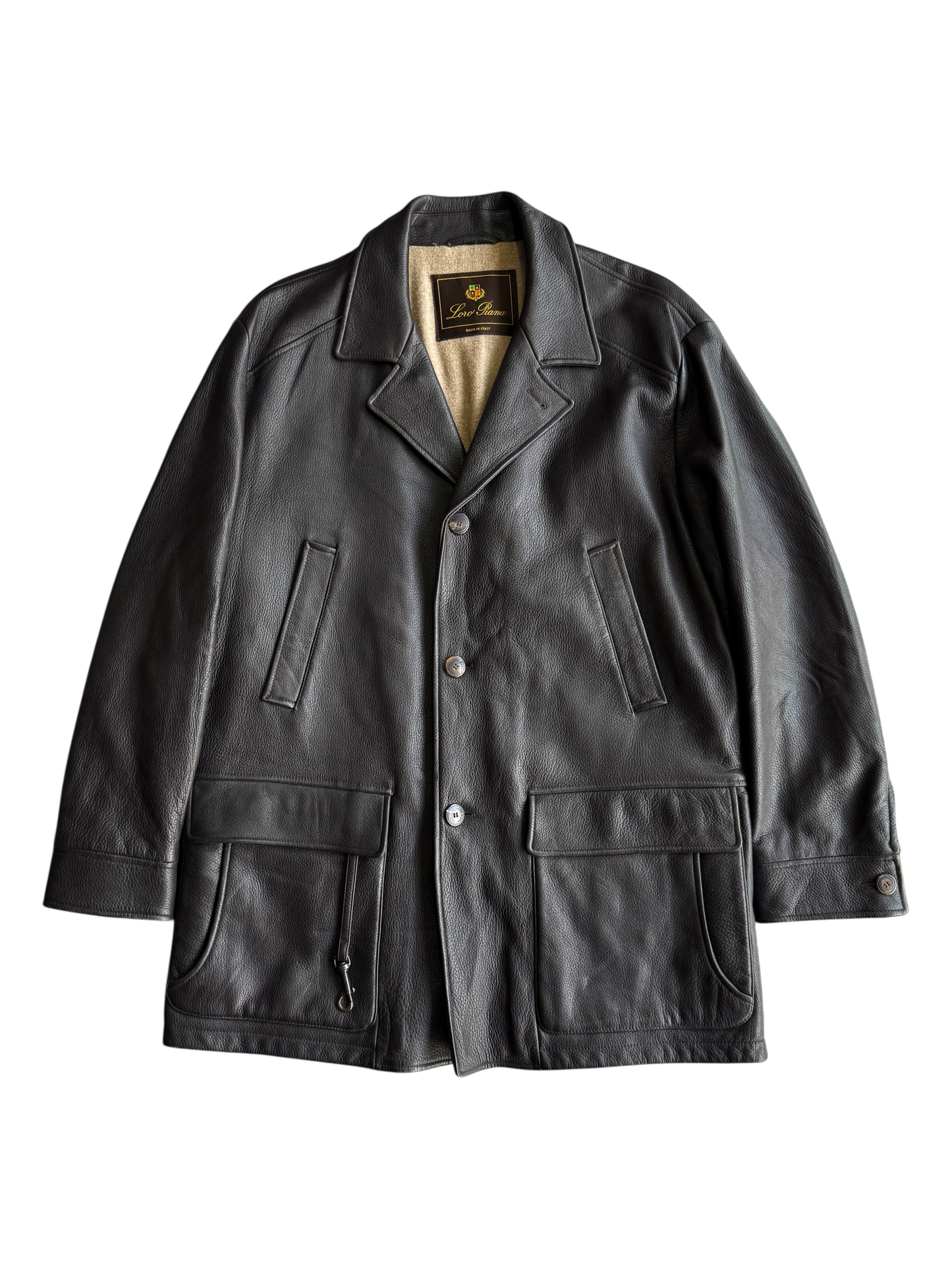 Loro Piana Leather/Cashmere Coat