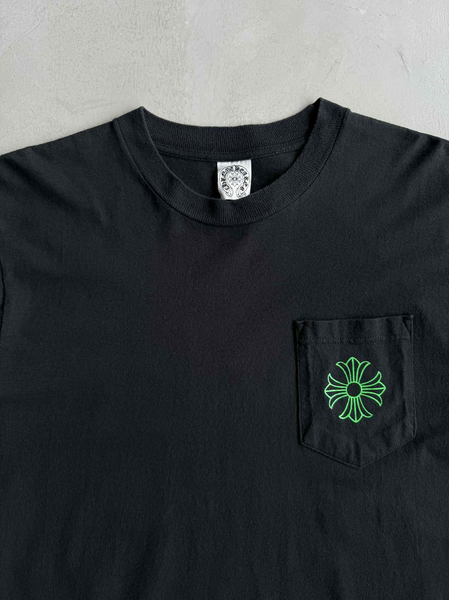 Chrome Hearts Green Cross Scroll Pocket Tee
