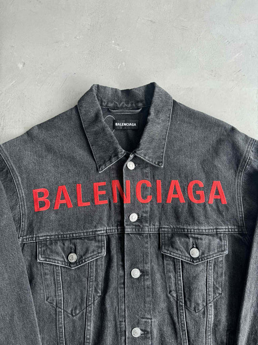 Balenciaga Embroidered Logo Denim Jacket
