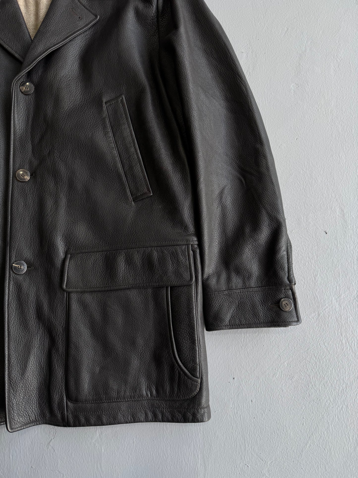 Loro Piana Leather/Cashmere Coat
