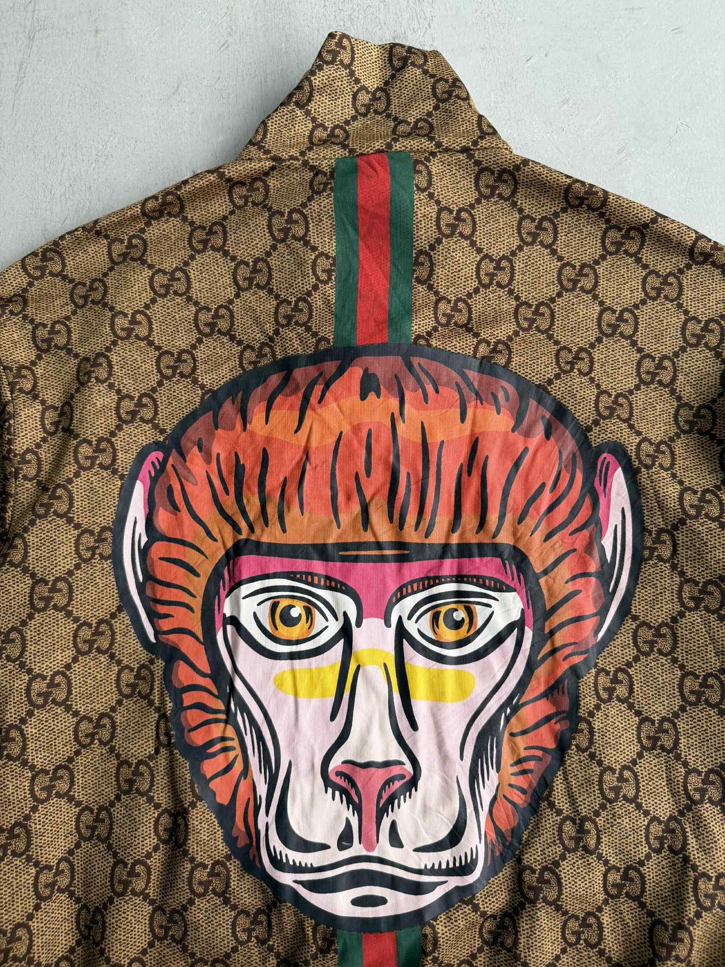 Gucci zip Jacket Monogram Monkey Back Design