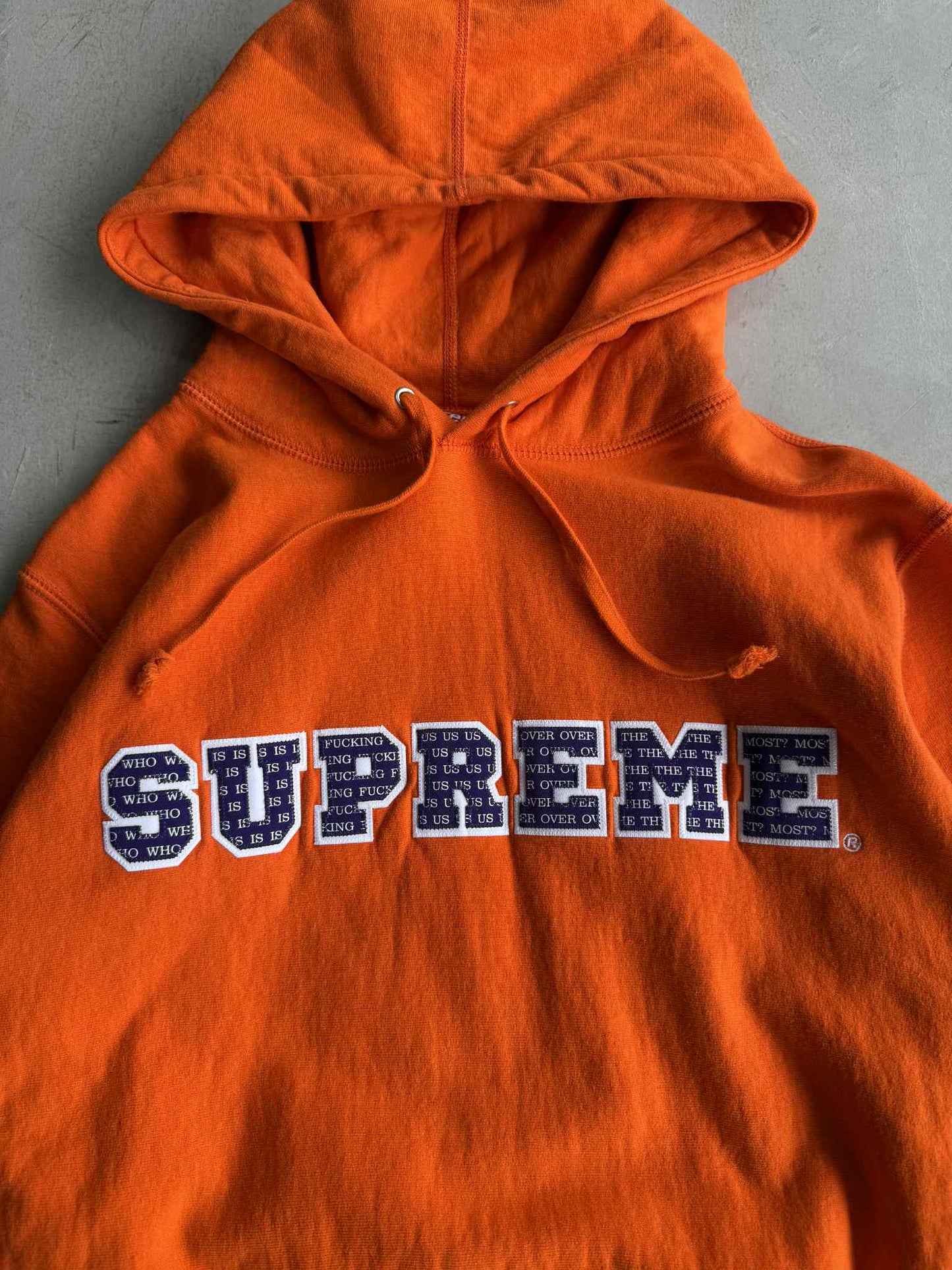 Supreme Orange The Most Hooded Sweatshirt