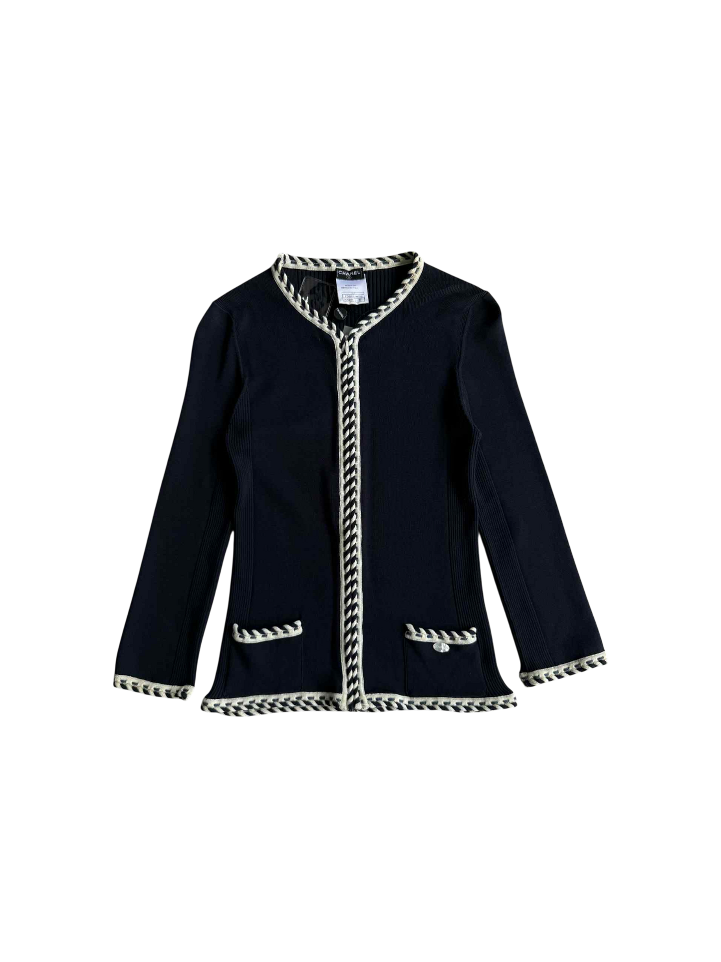 Chanel Zip Up Cardigan