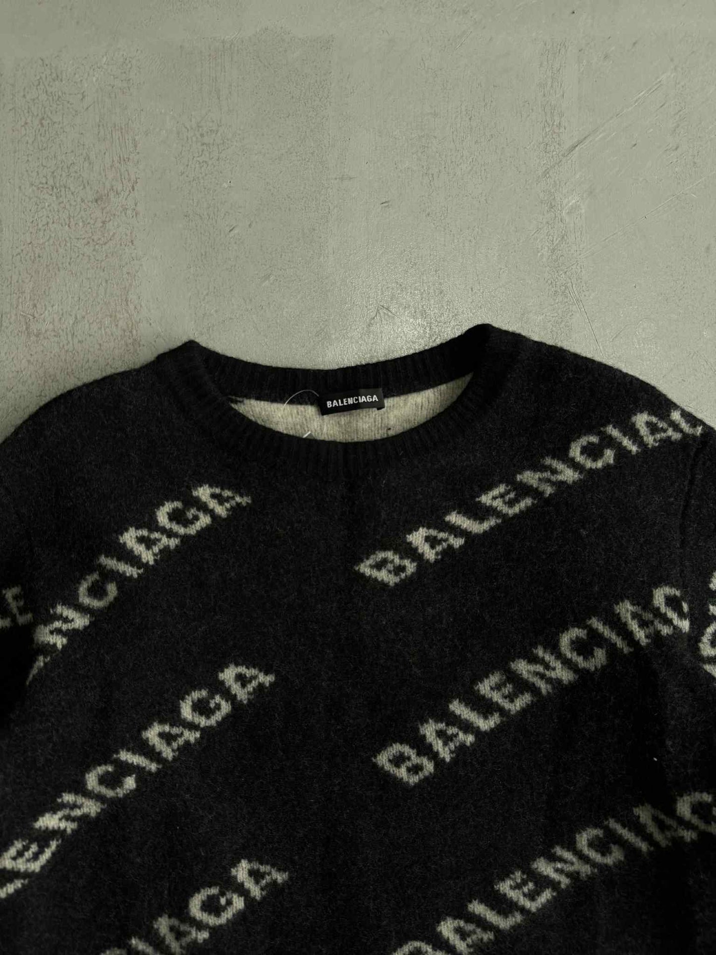 Balenciaga Women’s allover Logo Crewneck