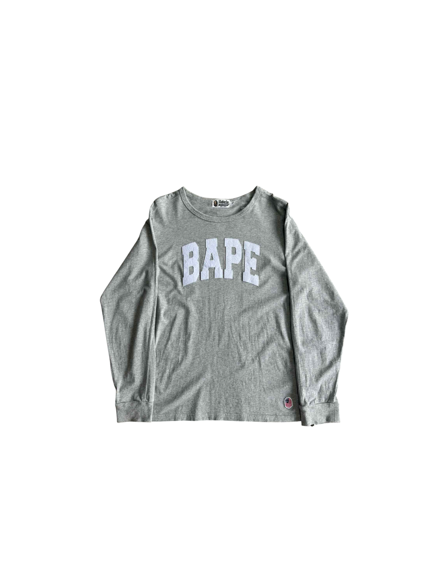 Bape Grey Script Logo Sweater