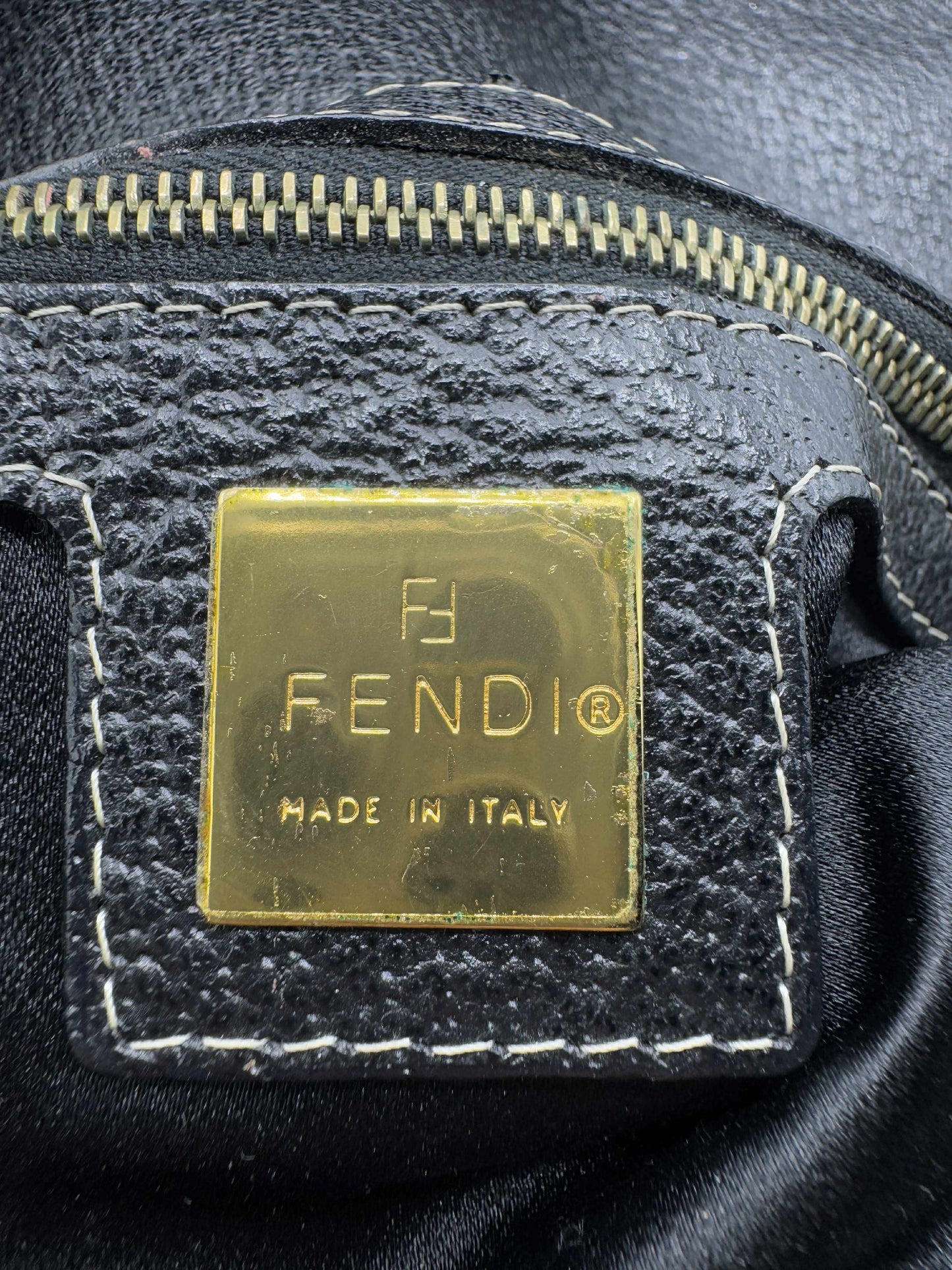 Fendi Black Leather Mama Baguette
