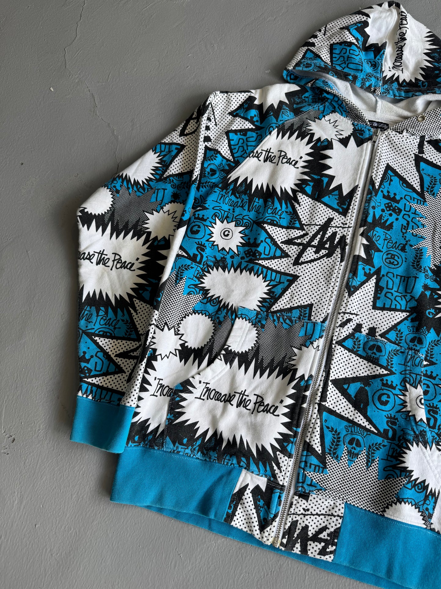 00’s Stussy Full Print Zip Hoodie