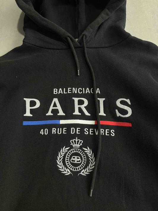 Balenciaga Paris Flag Cotton Hoodie