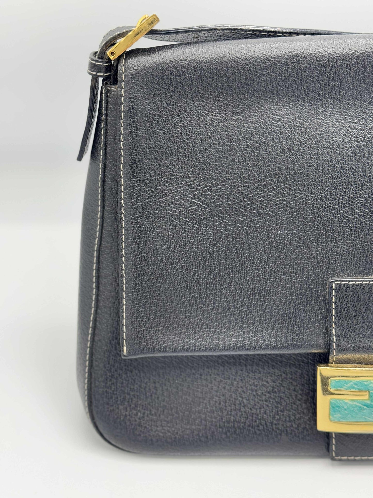 Fendi Black Leather Mama Baguette