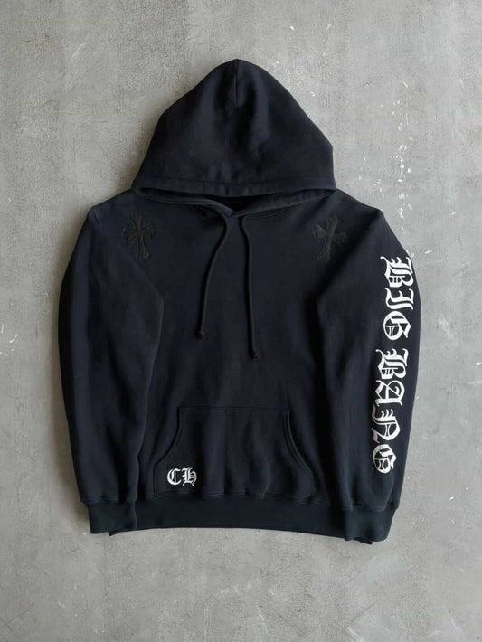Vintage Chrome Hearts x Big Bang Leather Cross Patch Hoodie