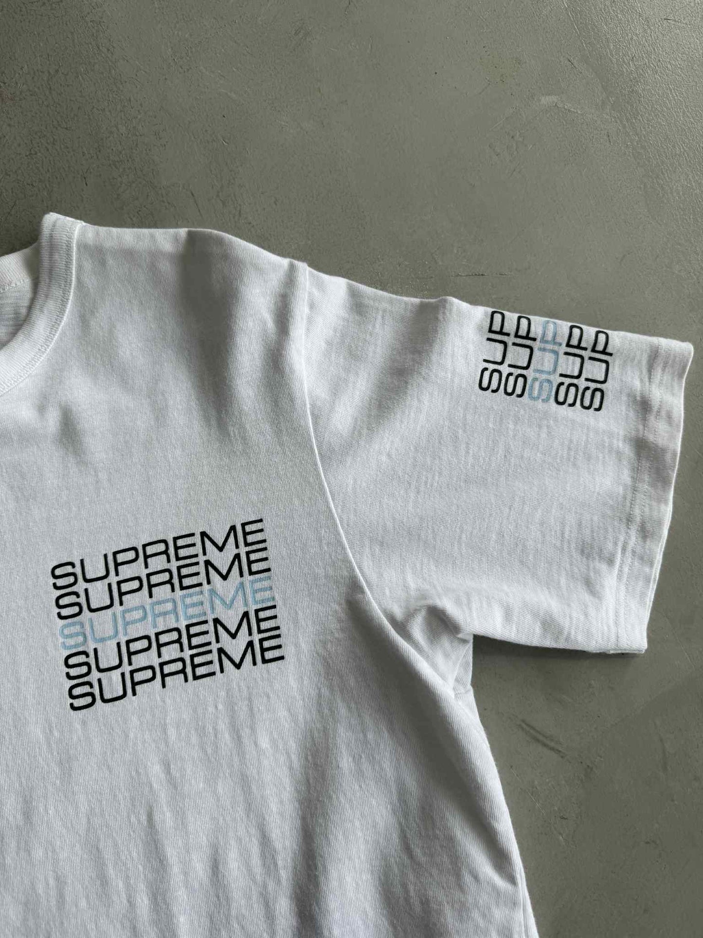 Supreme Stack Logo White Mens Tee