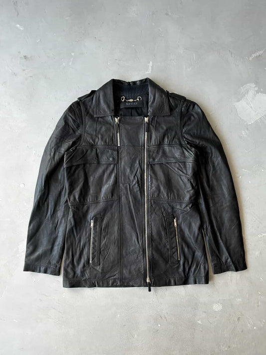 2000’s Womens Gucci Double Zip Leather Jacket