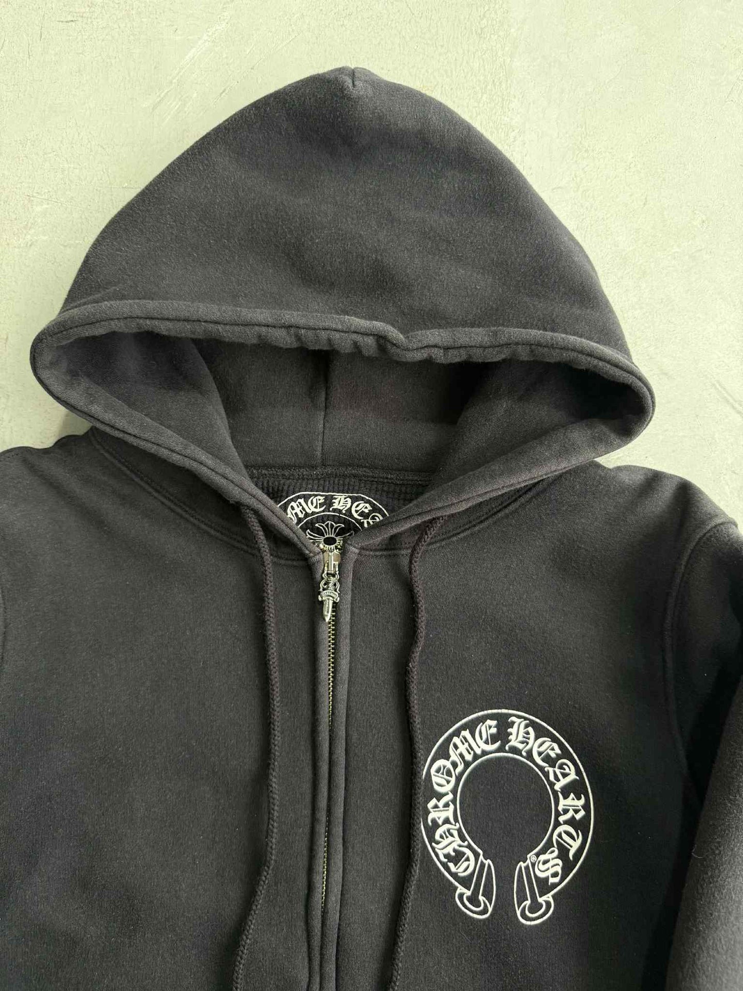 Chrome Hearts Scroll Logo Thermal Zip Up Hoodie