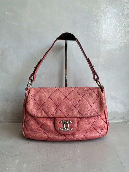 2009 Chanel On The Road Quilted Shoulder Bag