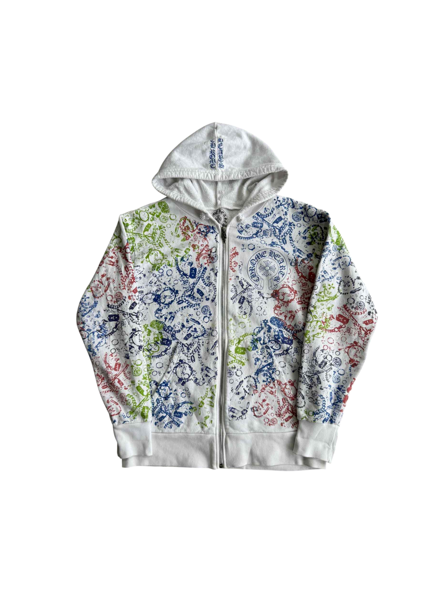 Chrome Hearts Full Print Logo Zip Up Hoodie