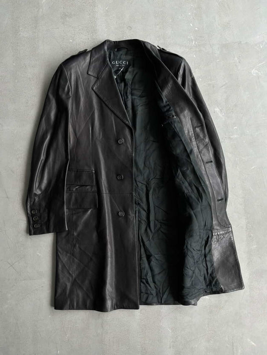 Gucci Tom Ford Era Leather Long Coat