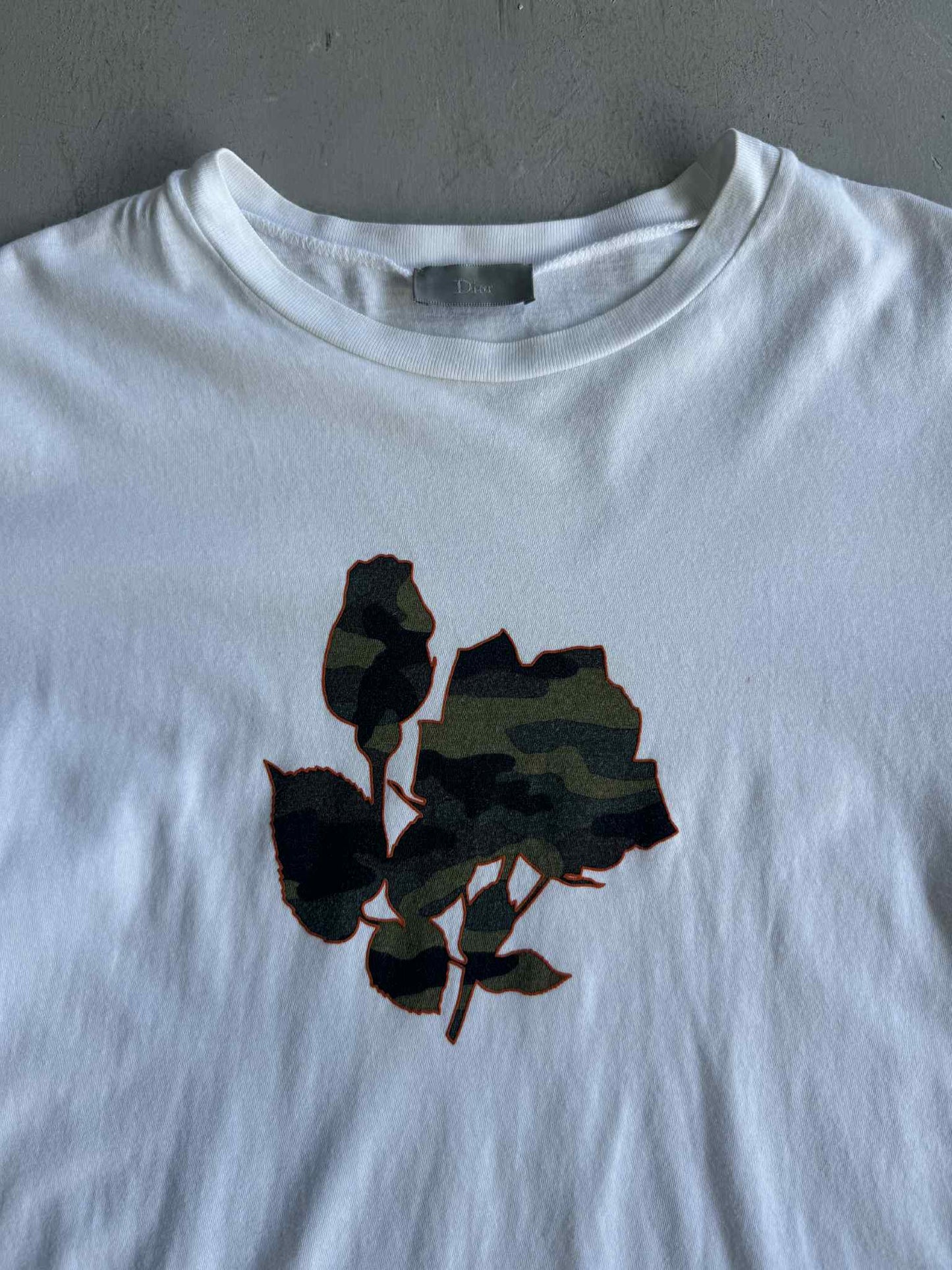 Dior White Flower camou Design tee
