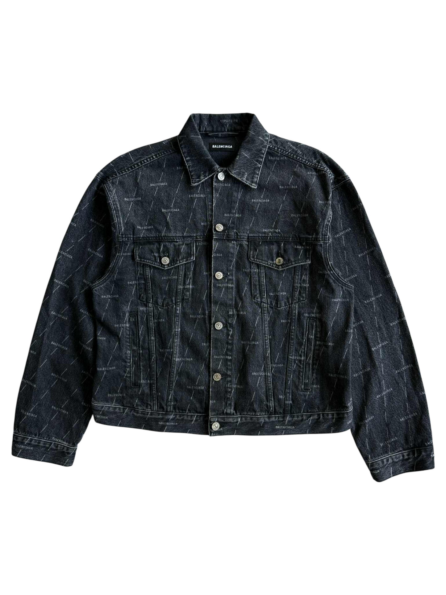 Balenciaga All Over Print Denim Jacket