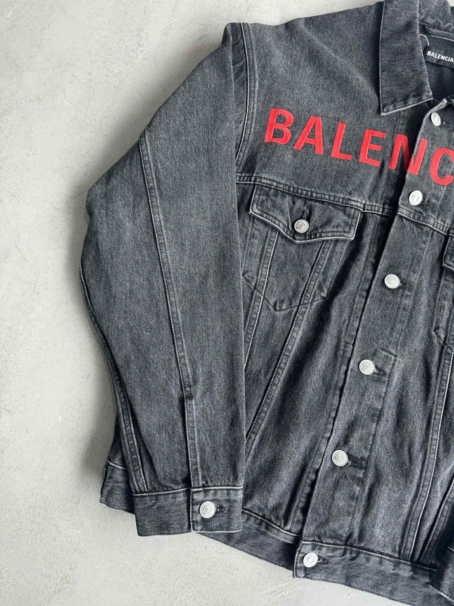Balenciaga Embroidered Logo Denim Jacket