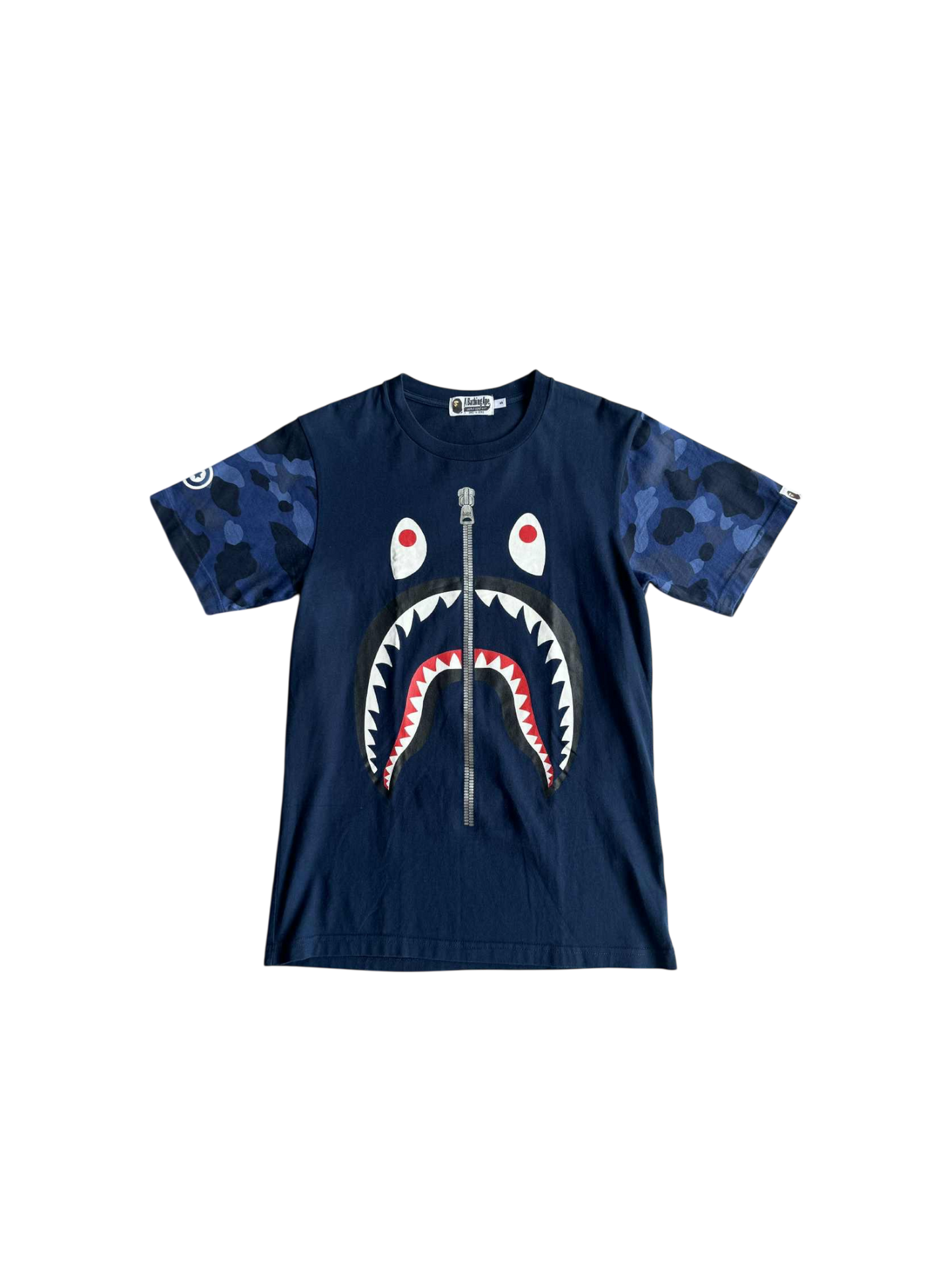 Bape Shark Camou Sleeve tee