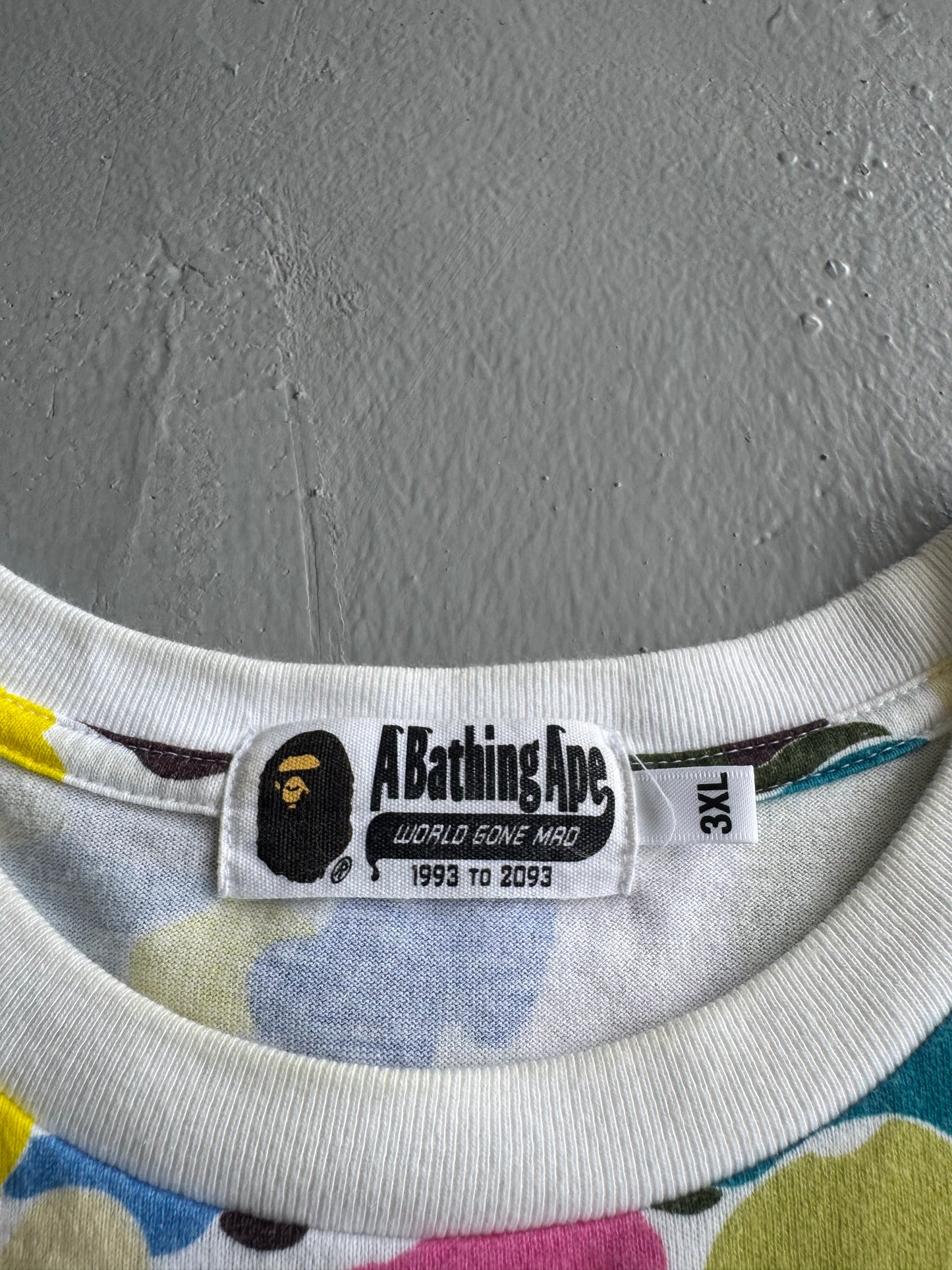Bape multi color camouflage tee