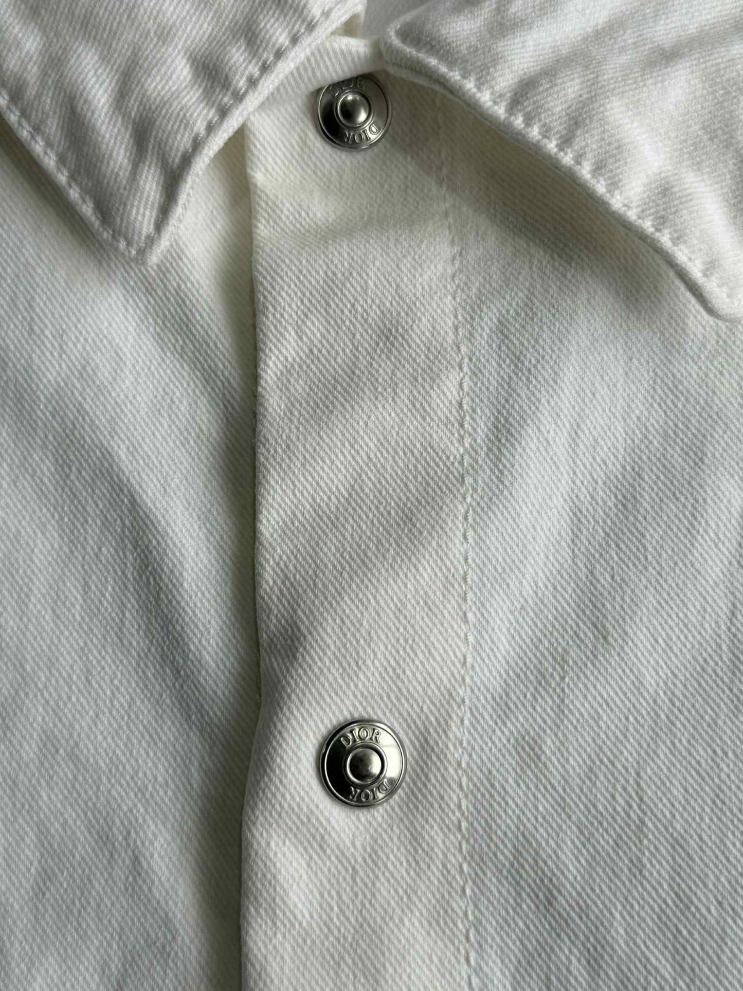 Dior Embroidered Cd Letter Denim White Jackrt