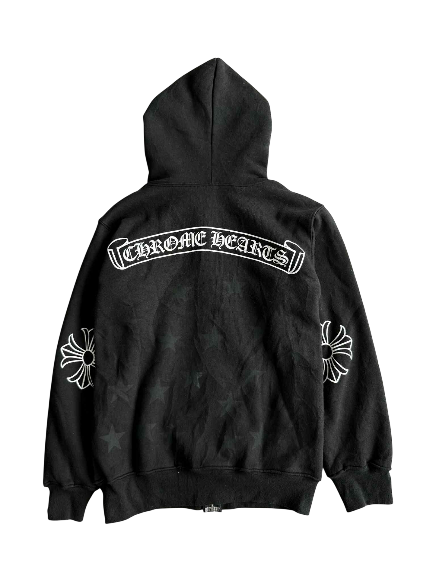 Chrome Hearts Vintage Scroll and Stars Zip Hoodie