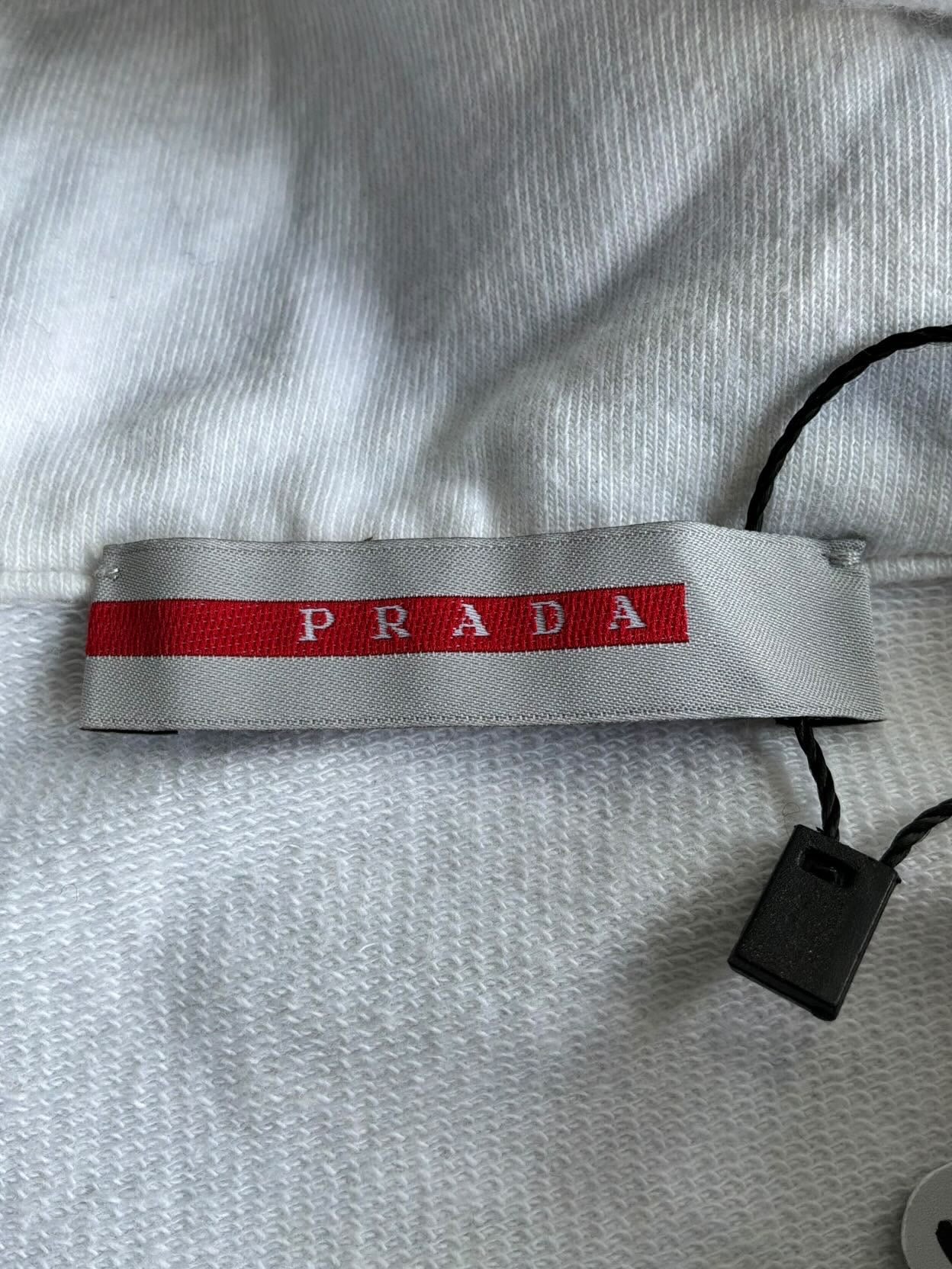 Womens Prada Red Tab Zip Hoodie