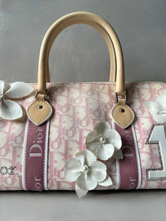 Dior Pink Trotter Flower Boston Bag