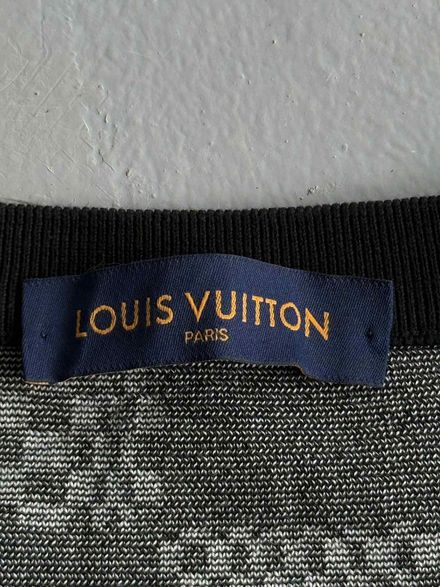 Louis Vuitton White & Black Damier Crewneck