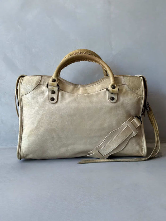 Balenciaga Classic City Beige Lambskin Bag