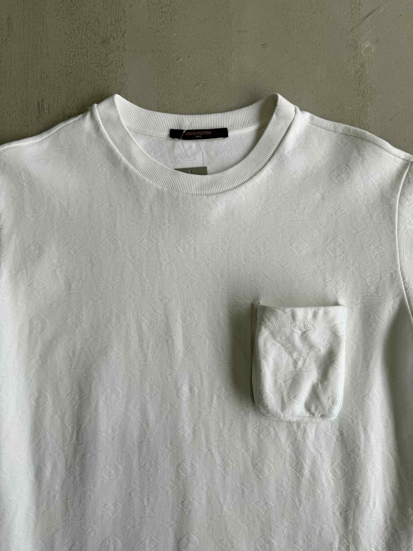 Luis Vuitton White Monogram Pocket Tee