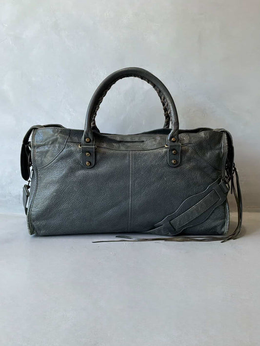 Balenciaga City Part Time Dark Gray Lambskin Bag
