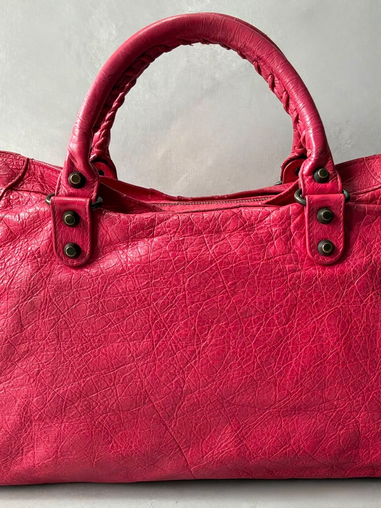 Balenciaga City Red Lambskin Bag