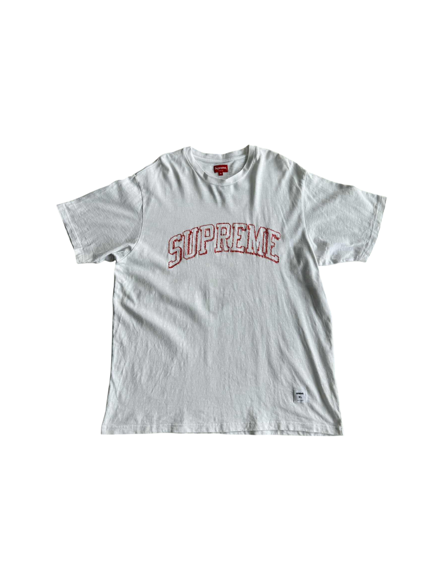 Supreme Sketch Embroidered White Tee