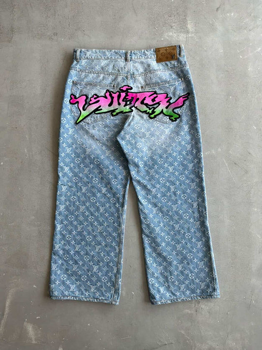 Louis Vuitton Graffiti Monogram Denim Jeans