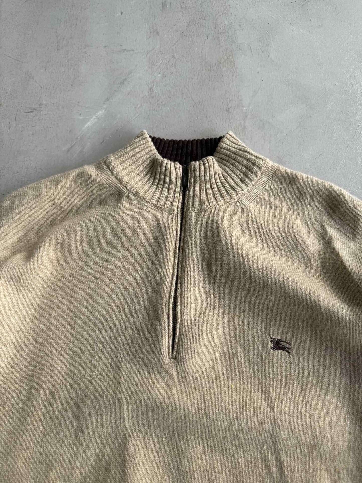 Burberry Quarter Zip Sweater