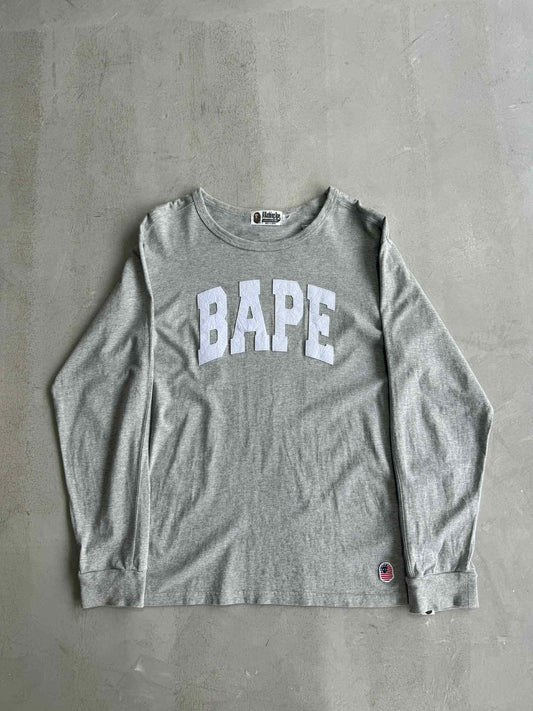 Bape Grey Script Logo Sweater