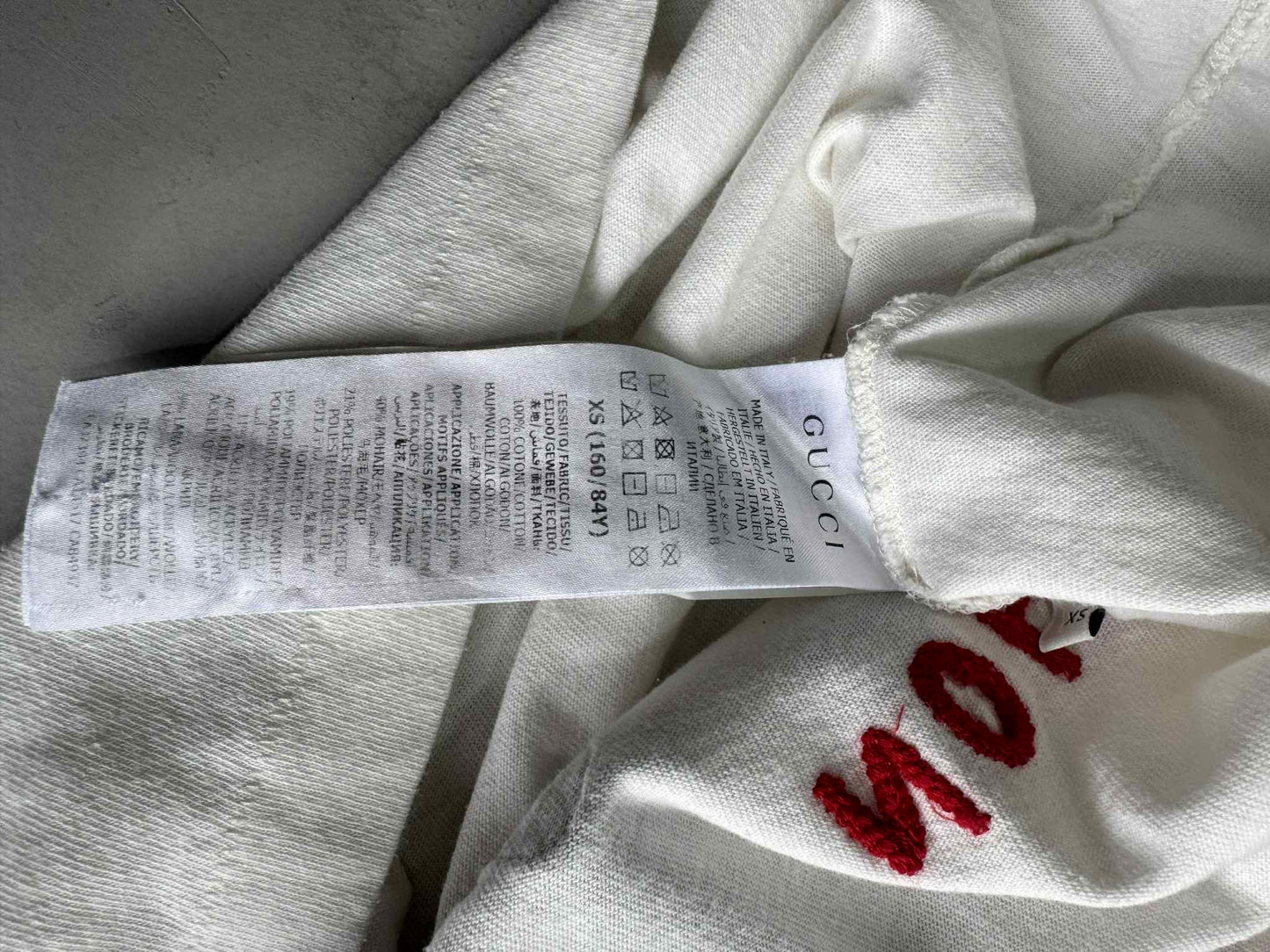 Gucci Lamb Fawn Bitchon Embroidered tee