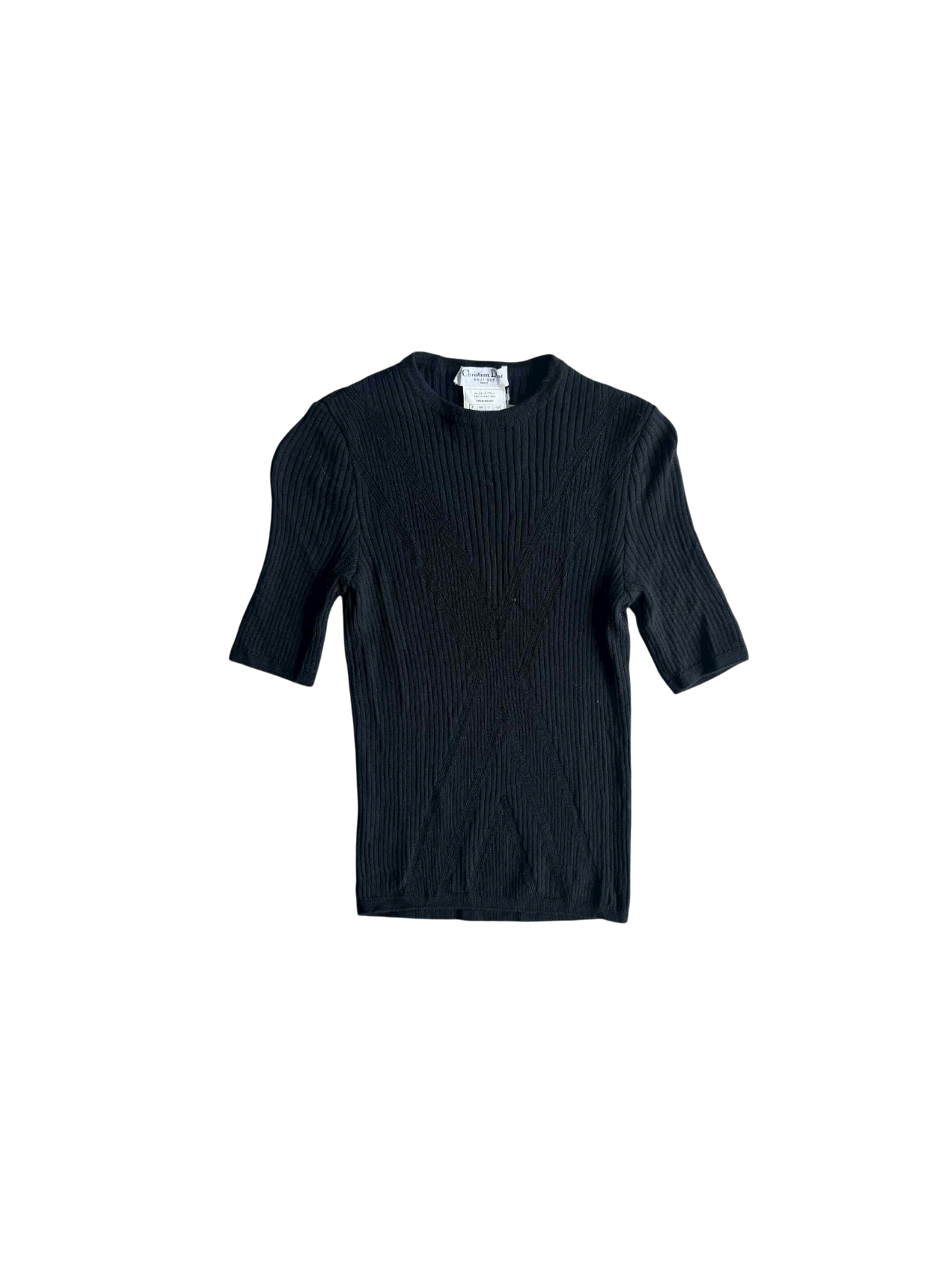 Christian Dior Short Sleeve Navy Blue Sweater