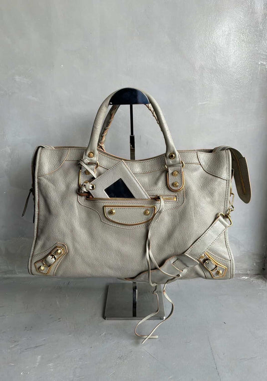 Balenciaga City Metallic Edge Gray in GHW