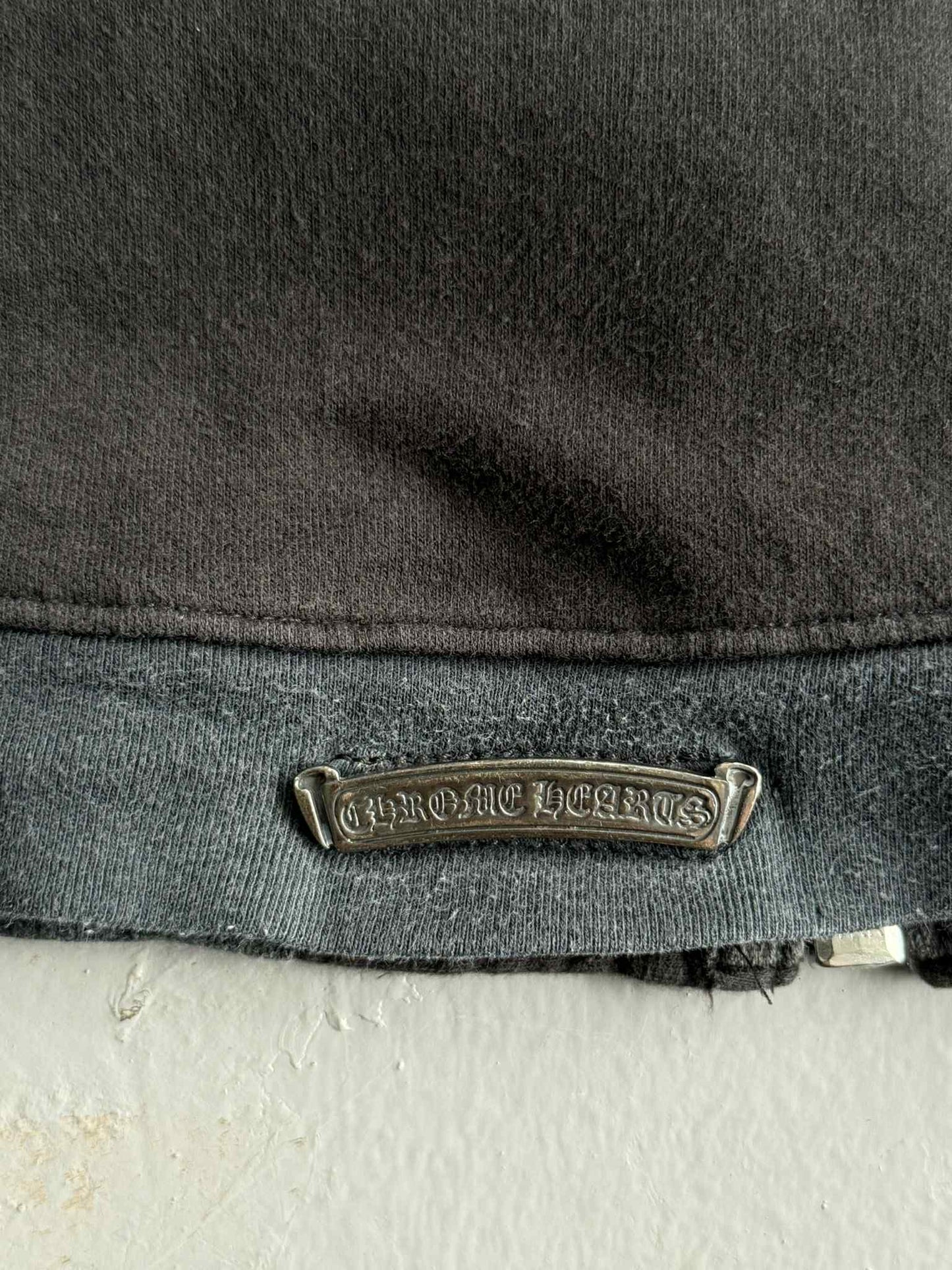 Rare Vintage Chrome Hearts Leather Patch Zip Hoodie