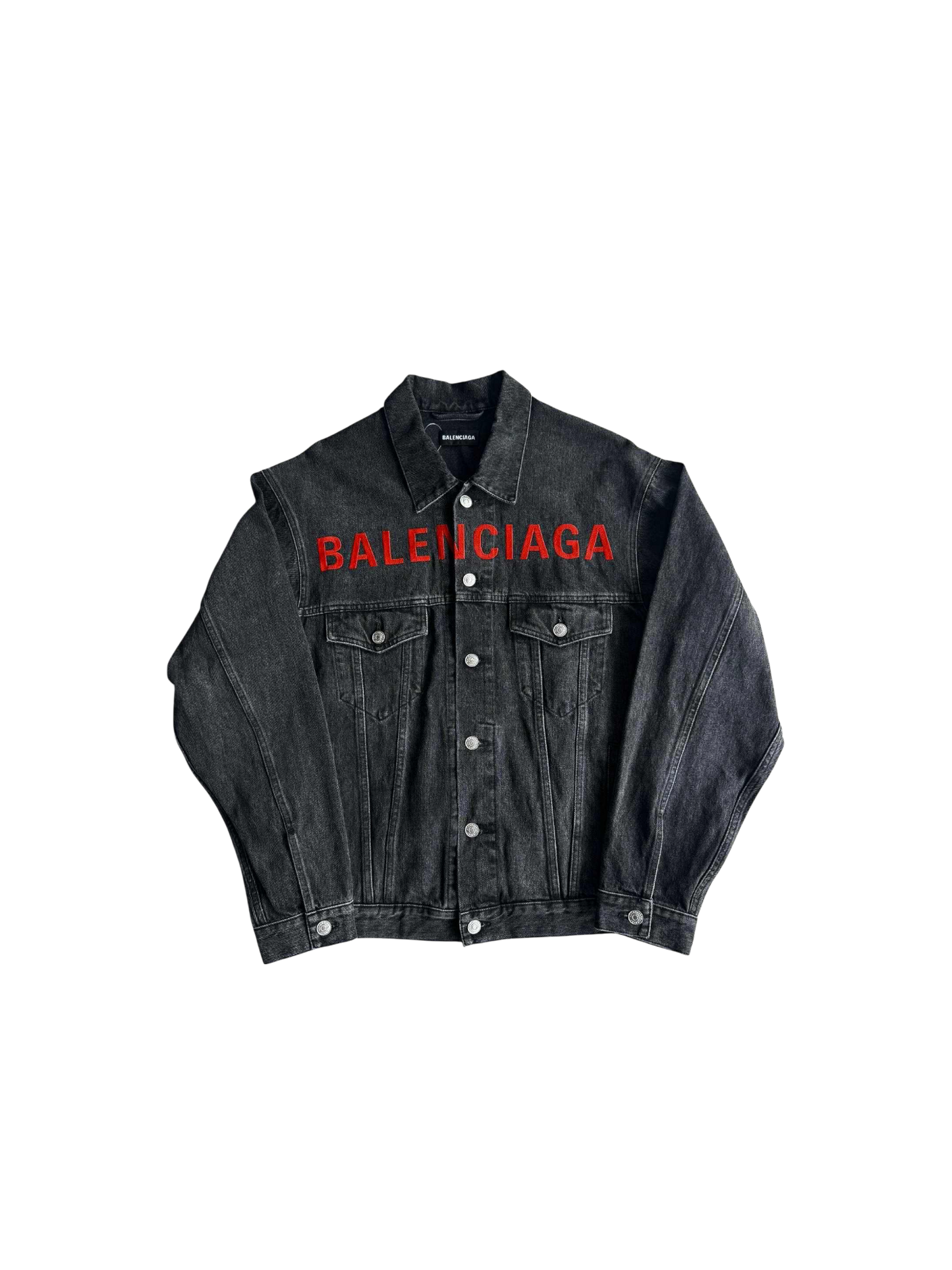 Balenciaga Embroidered Logo Denim Jacket