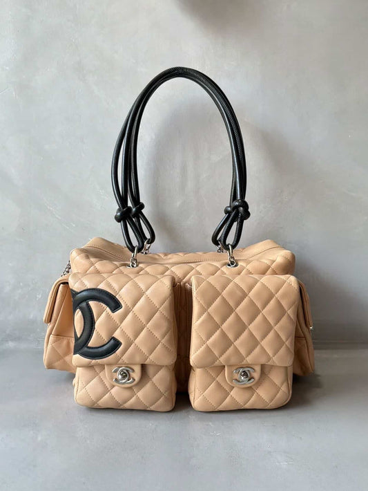 Chanel Cambon Ligne Beige Reporter Bag
